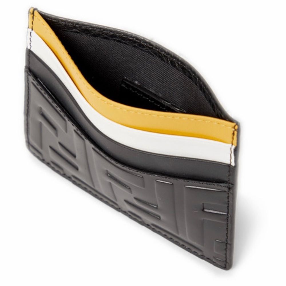 Fendi leather logo embossed cardholder